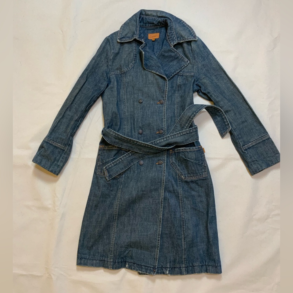 James Preserved Denim Double-Breasted Trench Coat M